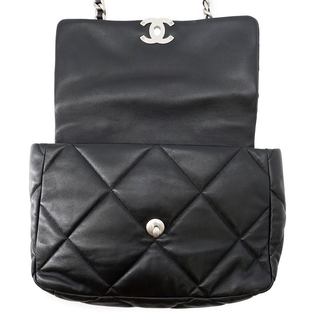 Chanel Chain Shoulder Bag 19 Large Lambskin 2-Way Black — view 6