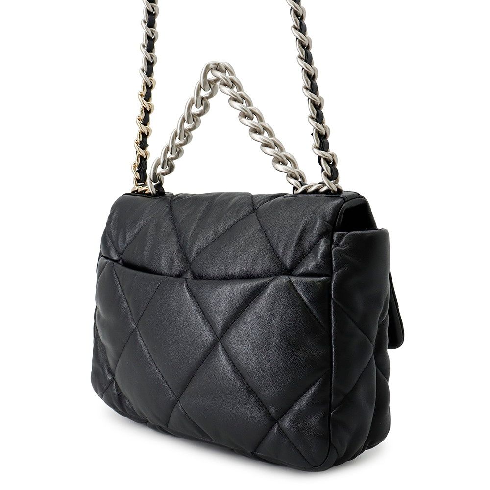 Chanel Chain Shoulder Bag 19 Large Lambskin 2-Way Black — view 2