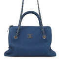 Chanel Chain Shoulder Bag Wild Stitch Quilted CC Logo Caviar Leather