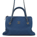 Chanel Chain Shoulder Bag Wild Stitch Quilted CC Logo Caviar Leather
