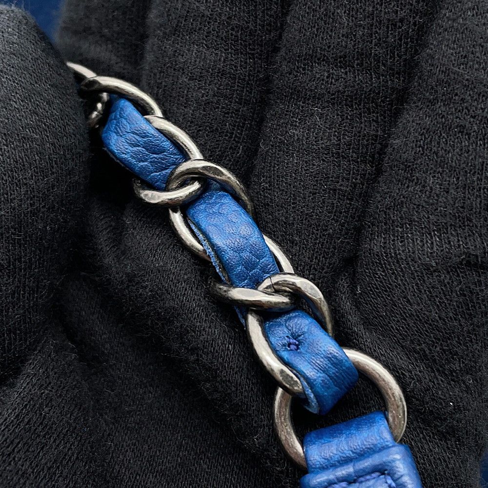 Chanel Chain Shoulder Bag Wild Stitch Quilted CC Logo Caviar Leather — view 9
