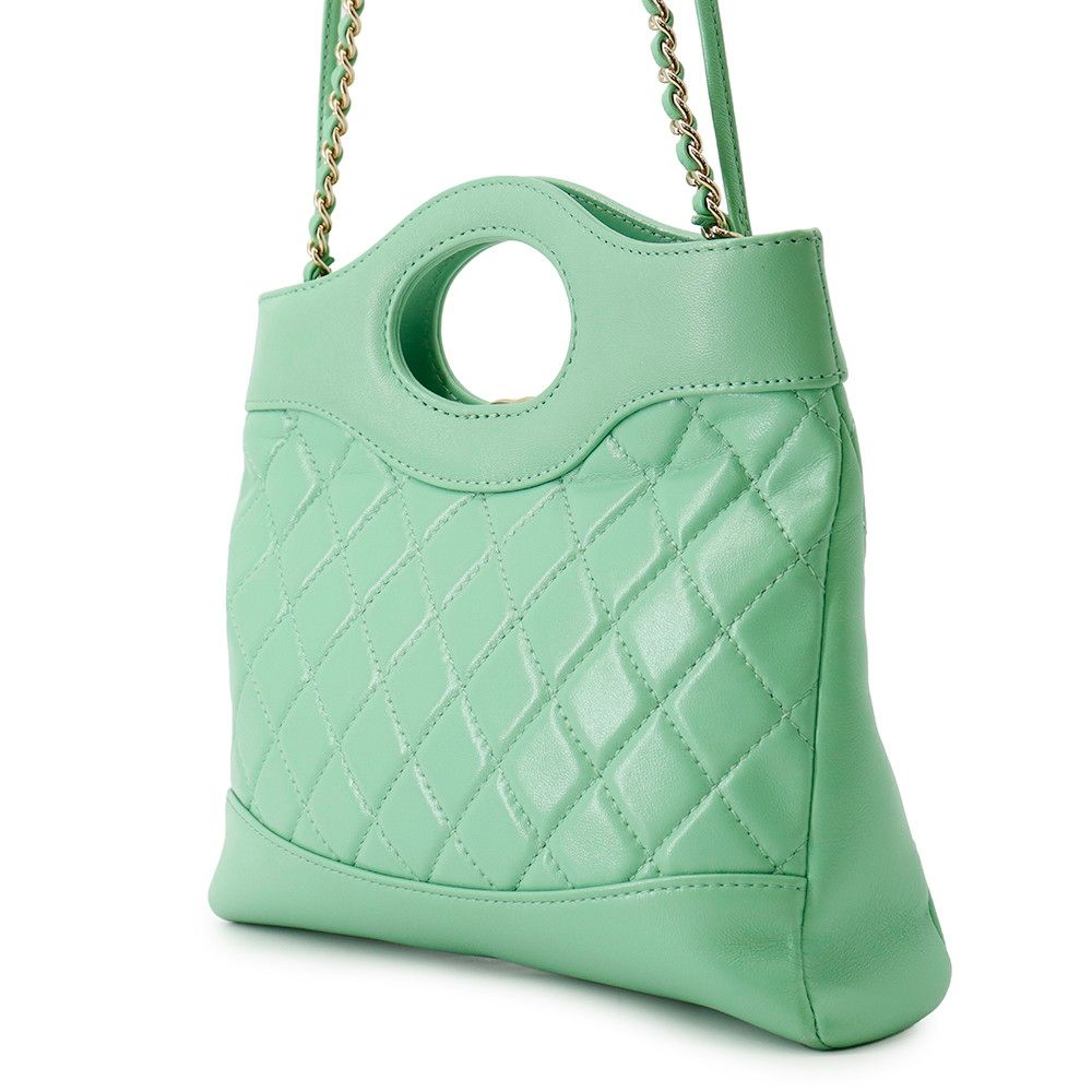 Chanel Chain Shoulder Bag Quilted Small Shopping Shiny Calfskin — view 2