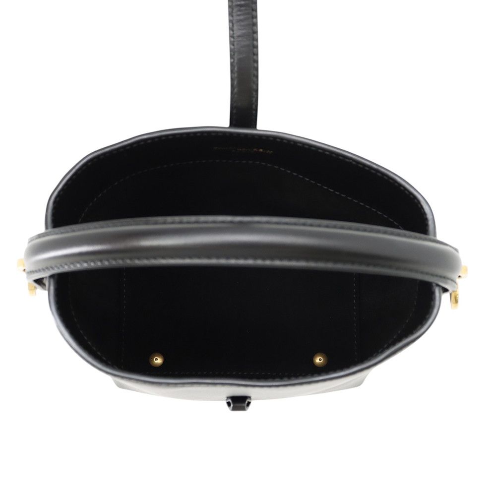 Saint Laurent Paris le 37 Mini Bucket Bag Calf Leather Black 2-Way — view 6