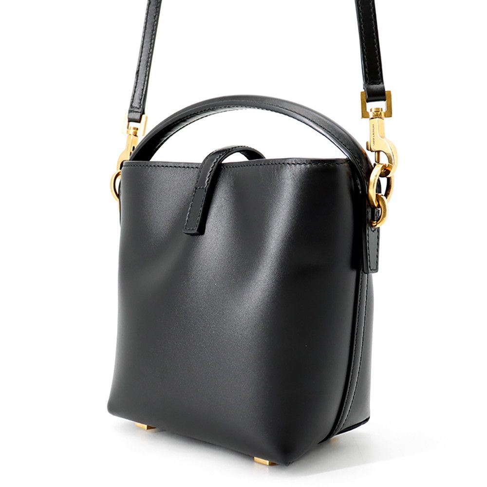 Saint Laurent Paris le 37 Mini Bucket Bag Calf Leather Black 2-Way — view 2