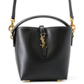 Saint Laurent Paris le 37 Mini Bucket Bag Calf Leather Black 2-Way