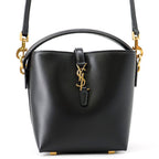 Saint Laurent Paris le 37 Mini Bucket Bag Calf Leather Black 2-Way