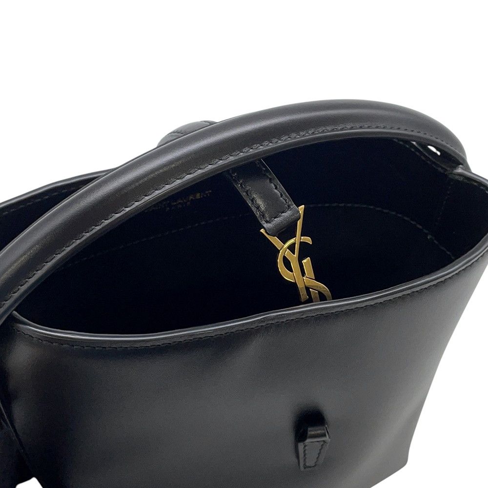 Saint Laurent Paris le 37 Mini Bucket Bag Calf Leather Black 2-Way — view 7