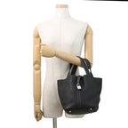 Hermes Handbag Picotin Lock Black Silver Taurillon Clemence — view 4