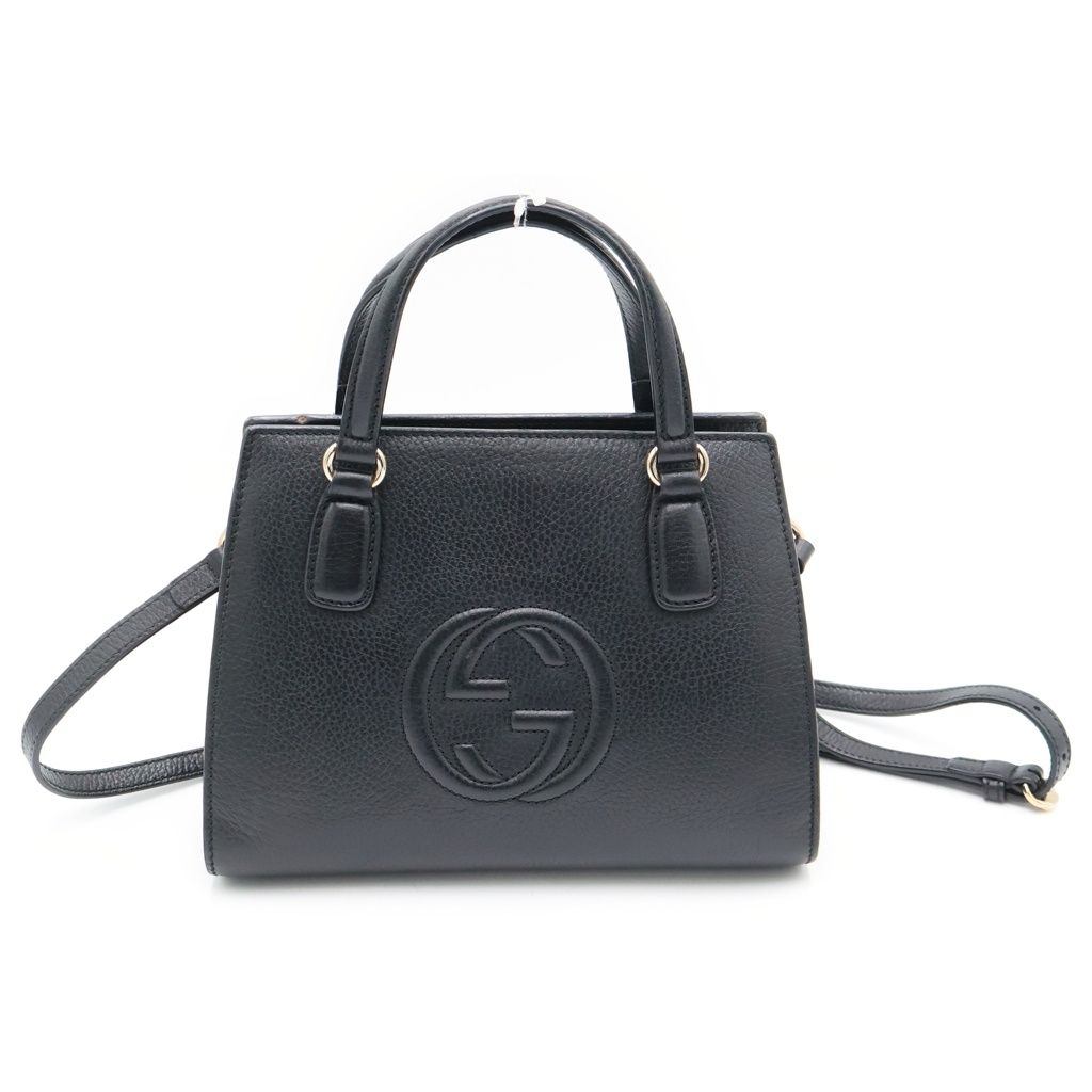 Gucci Soho 2-Way Shoulder Bag Black Leather Gold