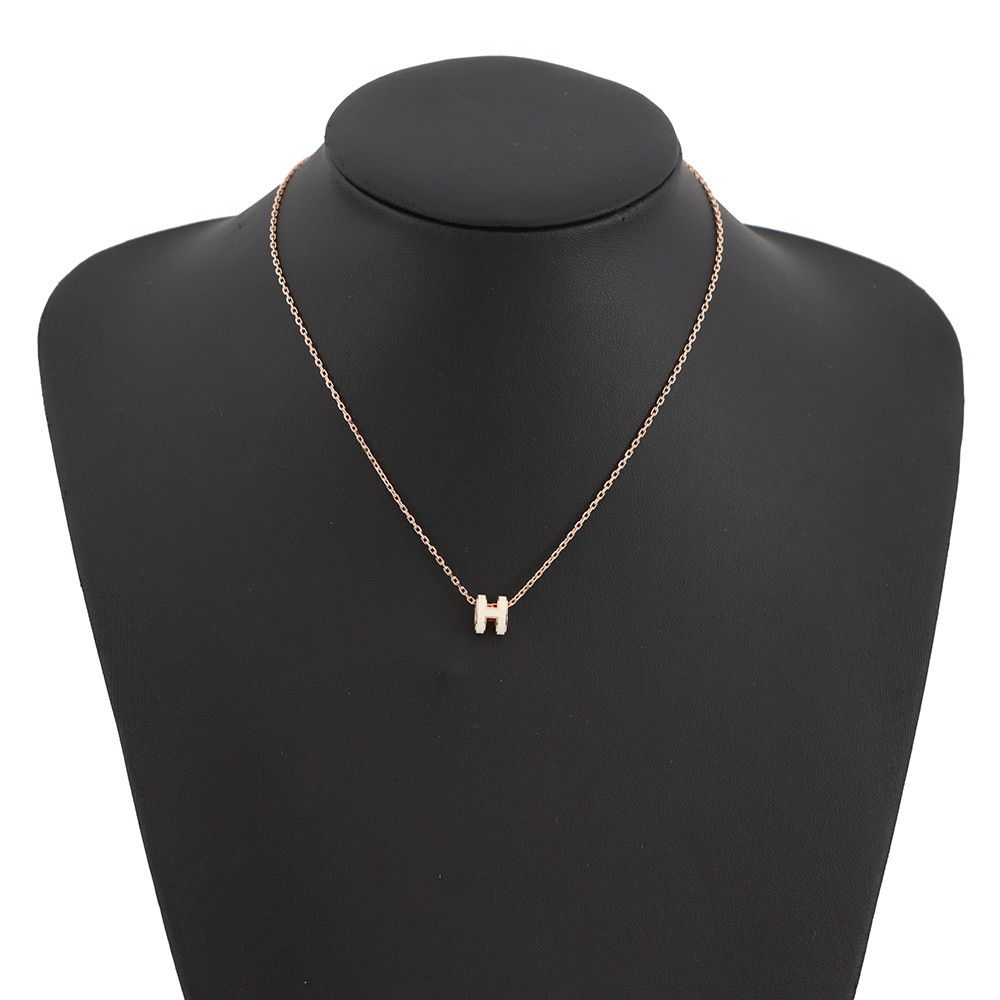Hermes Necklace Mini Pop White Pink Gold — view 4