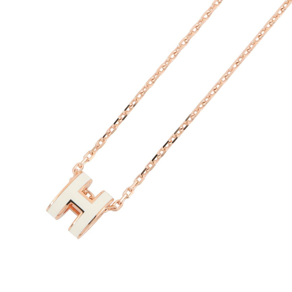 Hermes Necklace Mini Pop White Pink Gold — view 3