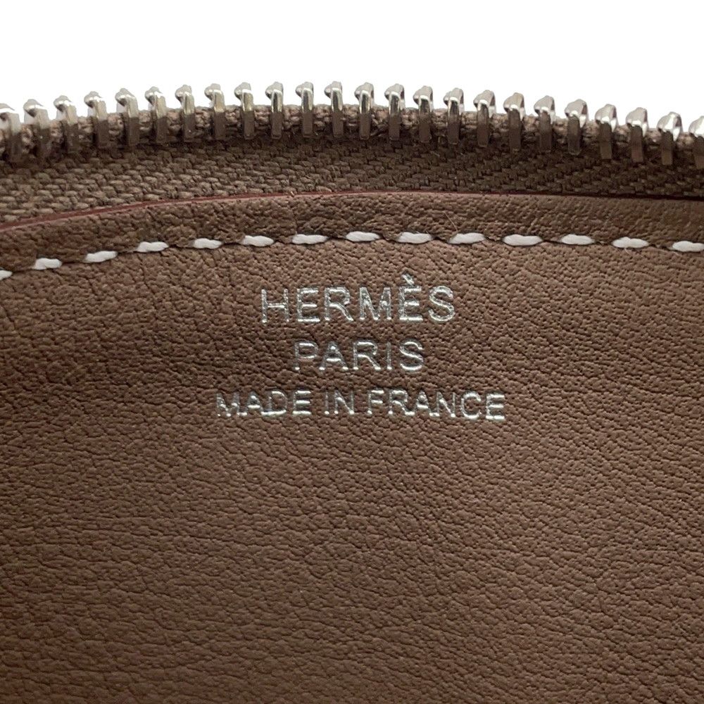 Hermes Card Case Zip Azap Chaine D'ancre Etoupe Silver Color Wallet Set — view 8