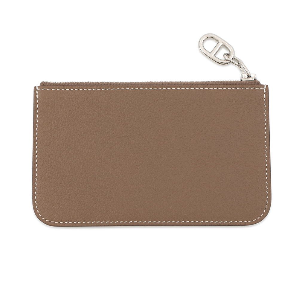 Hermes Card Case Zip Azap Chaine D'ancre Etoupe Silver Color Wallet Set — view 3