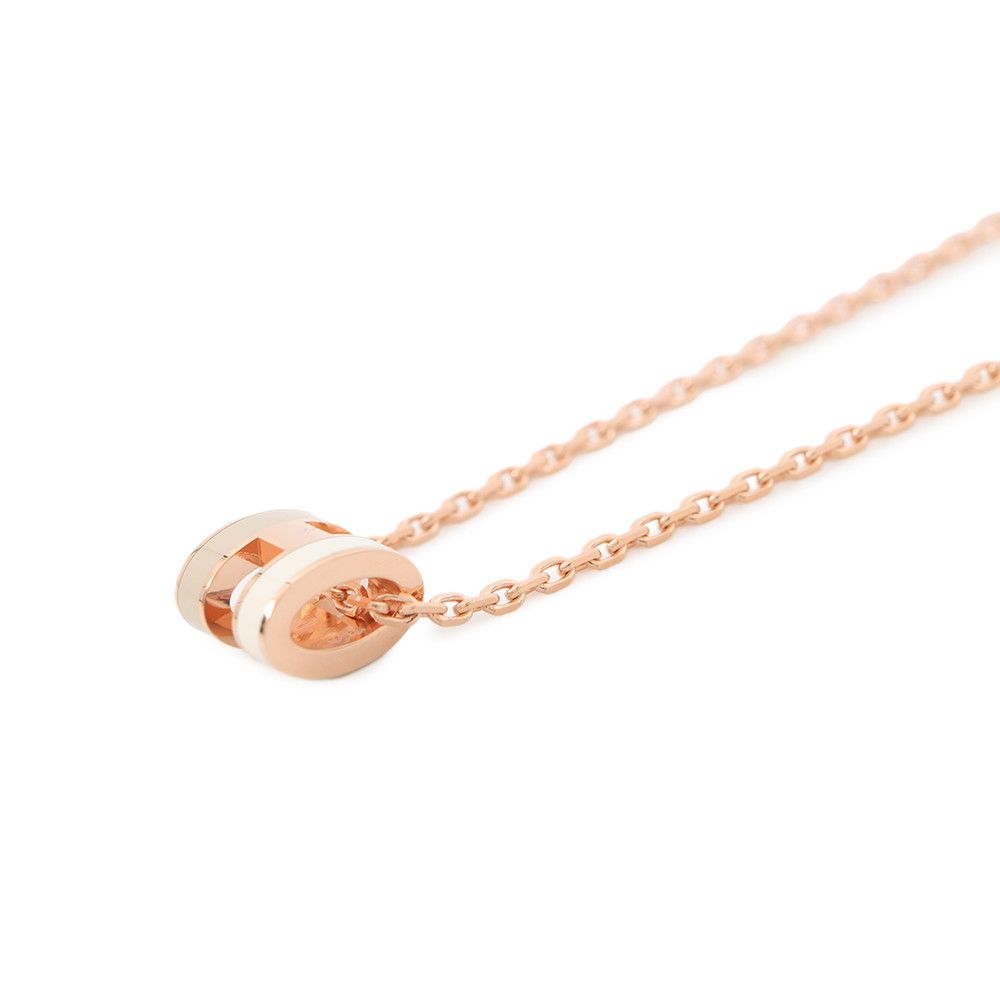 Hermes Necklace Mini Pop Lo Cover le White Brown Glace Pink Gold — view 2