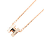 Hermes Necklace Mini Pop Lo Cover le White Brown Glace Pink Gold — view 3