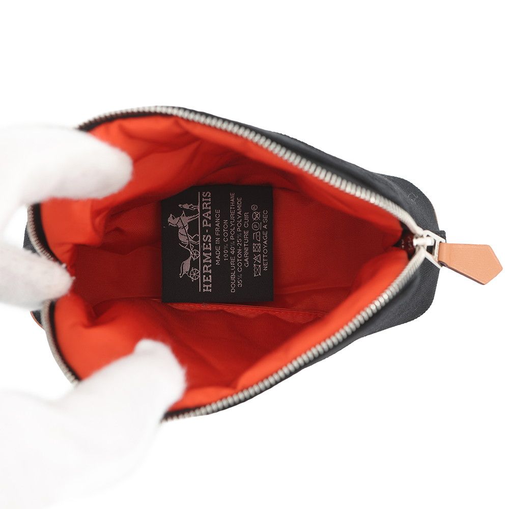 Hermes Pouch Bolide Mini Black Silver Cotton Case — view 4