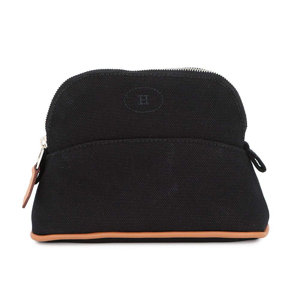 Hermes Pouch Bolide Mini Black Silver Cotton Case