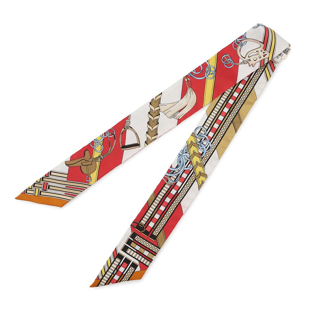 Hermes Scarf Twill Brides and Charm Et Gray Silk — view 2