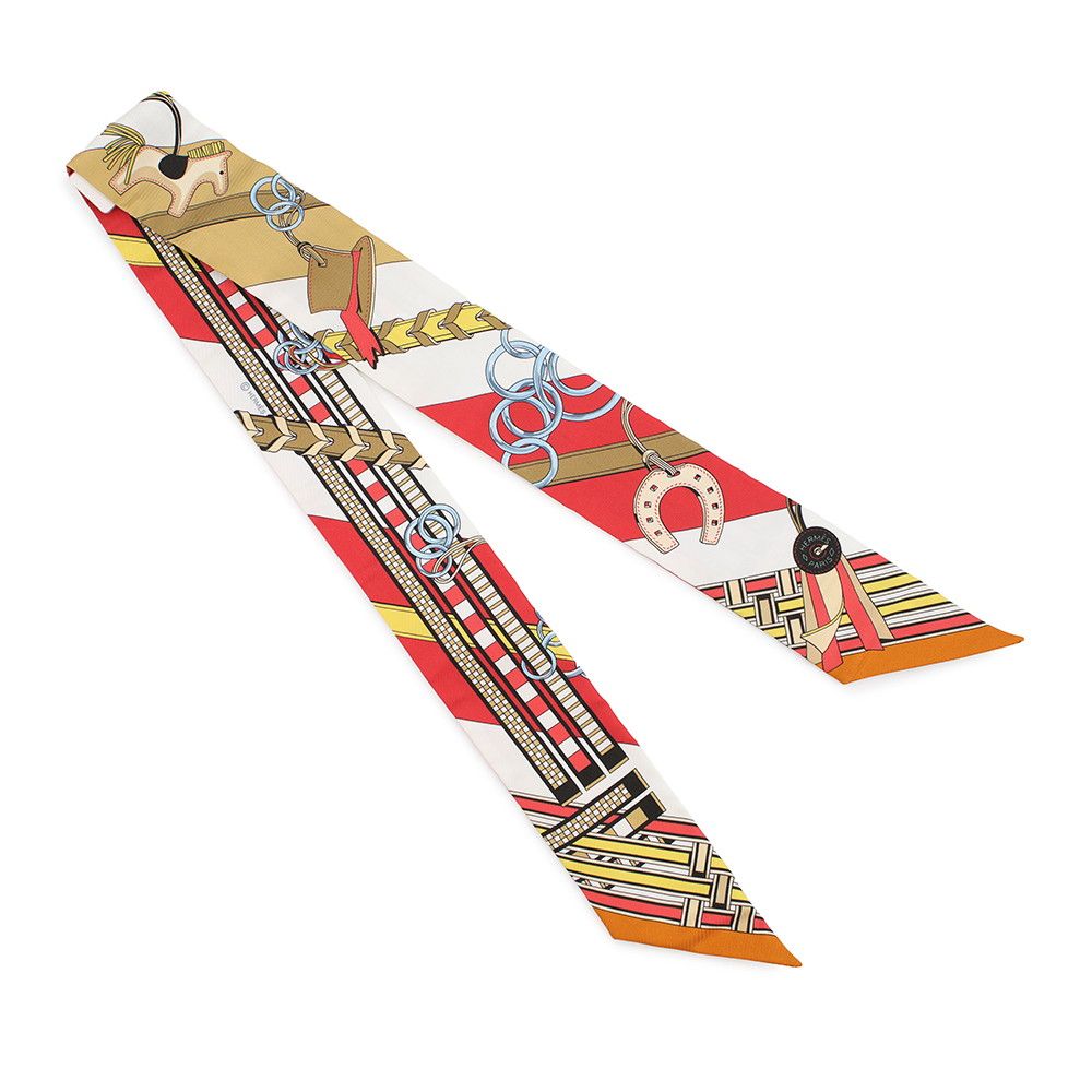 Hermes Scarf Twill Brides and Charm Et Gray Silk — view 3