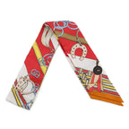 Hermes Scarf Twill Brides and Charm Et Gray Silk