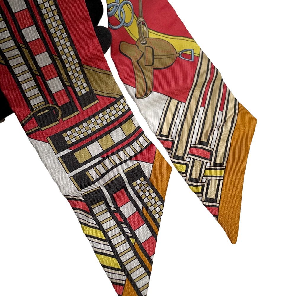 Hermes Scarf Twill Brides and Charm Et Gray Silk — view 5