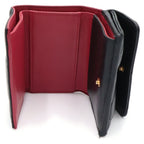 Chanel 19 Trifold Wallet Compact Coin Case Black Red Lambskin Gold — view 4