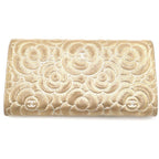 Chanel Camellia Flap Wallet Card Case Gold Leather Silver — view 2