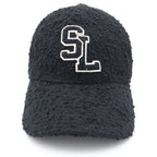 Saint Laurent Paris SL Logo Tweed Wool Cap Black — view 4