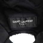 Saint Laurent Paris SL Logo Tweed Wool Cap Black — view 8