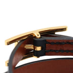 Hermes Behapi Double Tour Leather Bracelet Black Gold — view 6