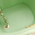 Chanel Quilted Vanity Lambskin Leather Chain Shoulder Bag Green Gold — view 5