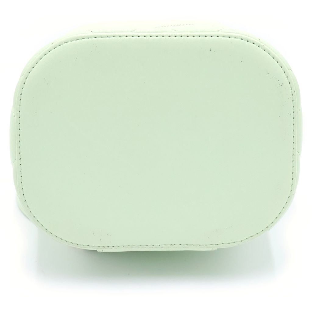 Chanel Quilted Vanity Lambskin Leather Chain Shoulder Bag Green Gold — view 4