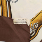 Hermes Carre 90 Carriage Bow Silk Scarf Brown Beige — view 6