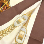 Hermes Carre 90 Carriage Bow Silk Scarf Brown Beige — view 2