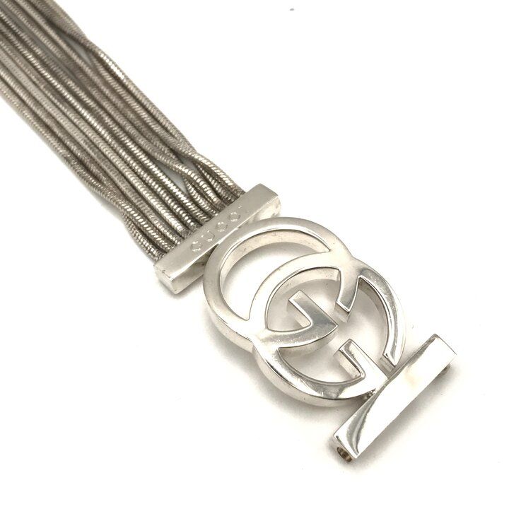 Gucci Interlocking GG Logo 10 Chain Bracelet Silver — view 5