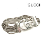 Gucci Interlocking GG Logo 10 Chain Bracelet Silver