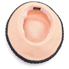 Chanel Bicolor Straw Hat Pink Beige Black — view 5