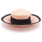 Chanel Bicolor Straw Hat Pink Beige Black — view 2