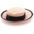 Chanel Bicolor Straw Hat Pink Beige Black