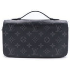 Louis Vuitton Monogram Eclipse Zippy XL Wallet Card Case Black Silver — view 2