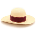 Hermes Trinidad Straw Hat Beige Bordeaux — view 2