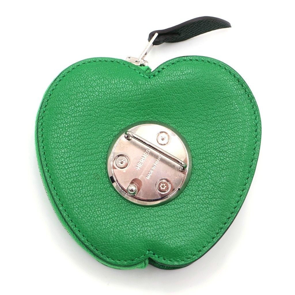 Hermes Belt Buckle Pouch Apple Green Chevre — view 2