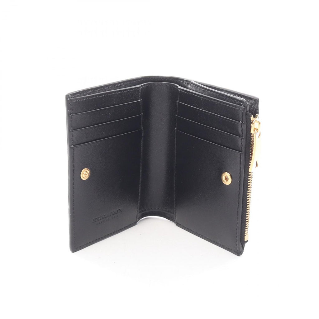 Bottega Veneta Bifold Wallet Intrecciato Small Black Leather — view 3