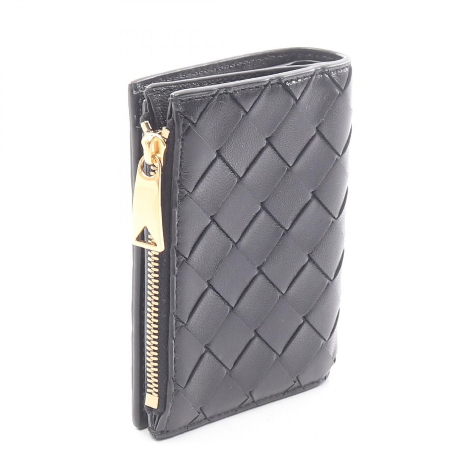 Bottega Veneta Bifold Wallet Intrecciato Small Black Leather — view 2