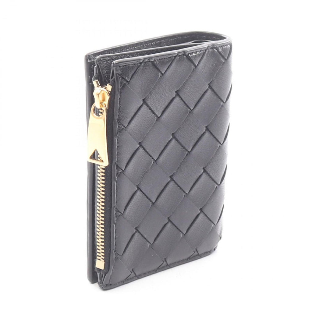Bottega Veneta Bifold Wallet Intrecciato Small Black Leather — view 2
