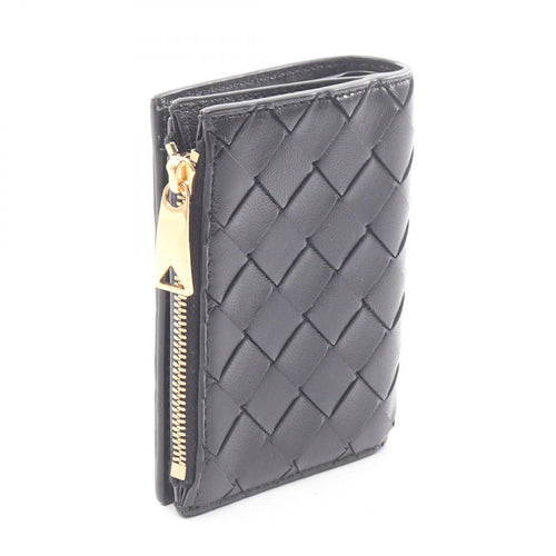 Bottega Veneta Bifold Wallet Intrecciato Small Black Leather — view 2