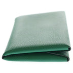 Hermes Calvi Duo Bifold Card Case Vert Vertigo Epsom Green Leather Silver — view 3