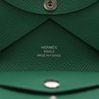 Hermes Calvi Duo Bifold Card Case Vert Vertigo Epsom Green Leather Silver — view 5