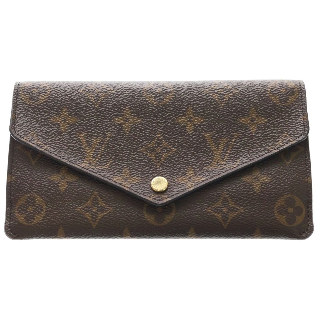 Louis Vuitton Monogram Portefeuille Jeanne Wallet Card Case Brown Pink Leather