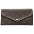 Louis Vuitton Monogram Portefeuille Jeanne Wallet Card Case Brown Pink Leather